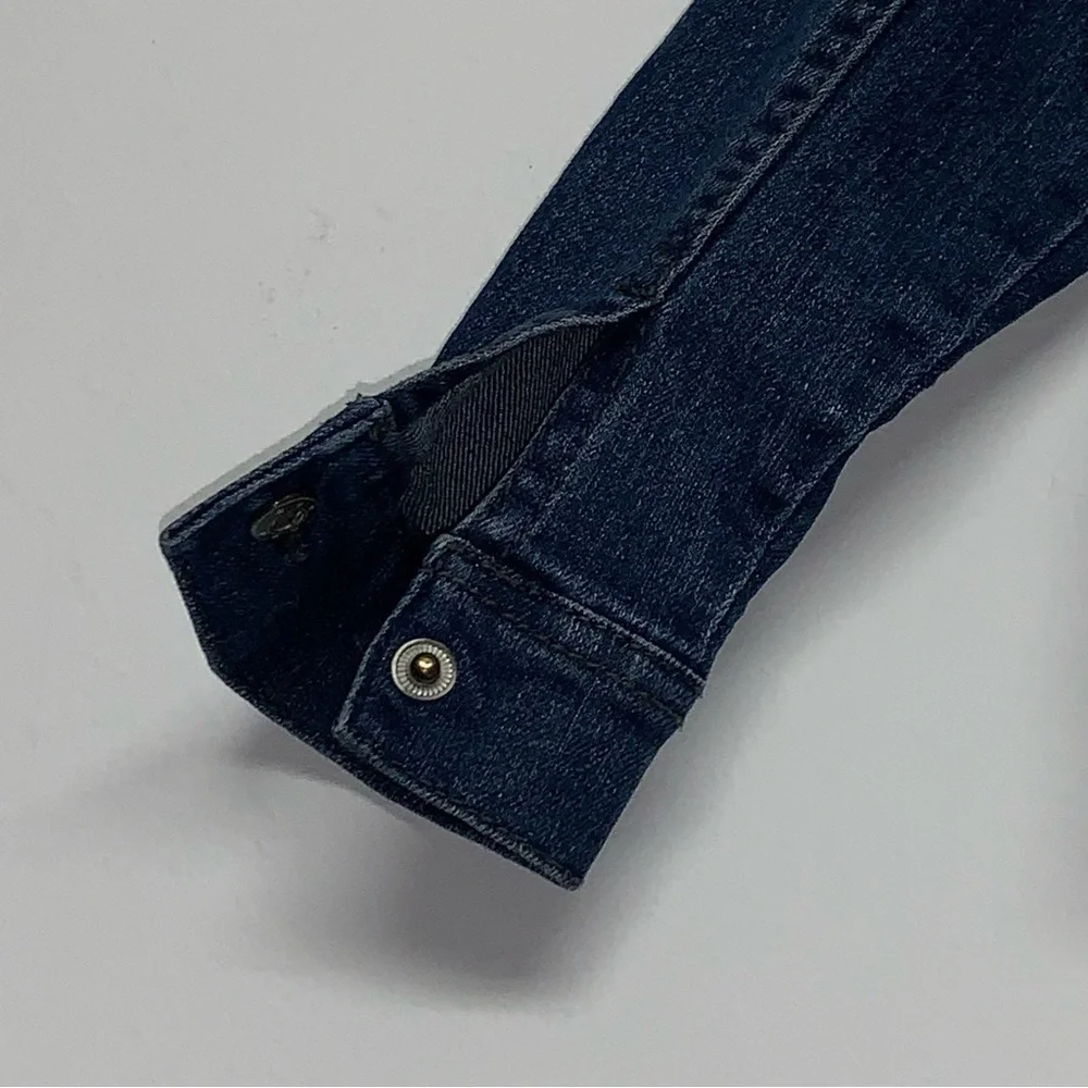 Okie Dokie Girls Size 2T Toddler Snap Button Stretch Denim Blue Jean Jacket